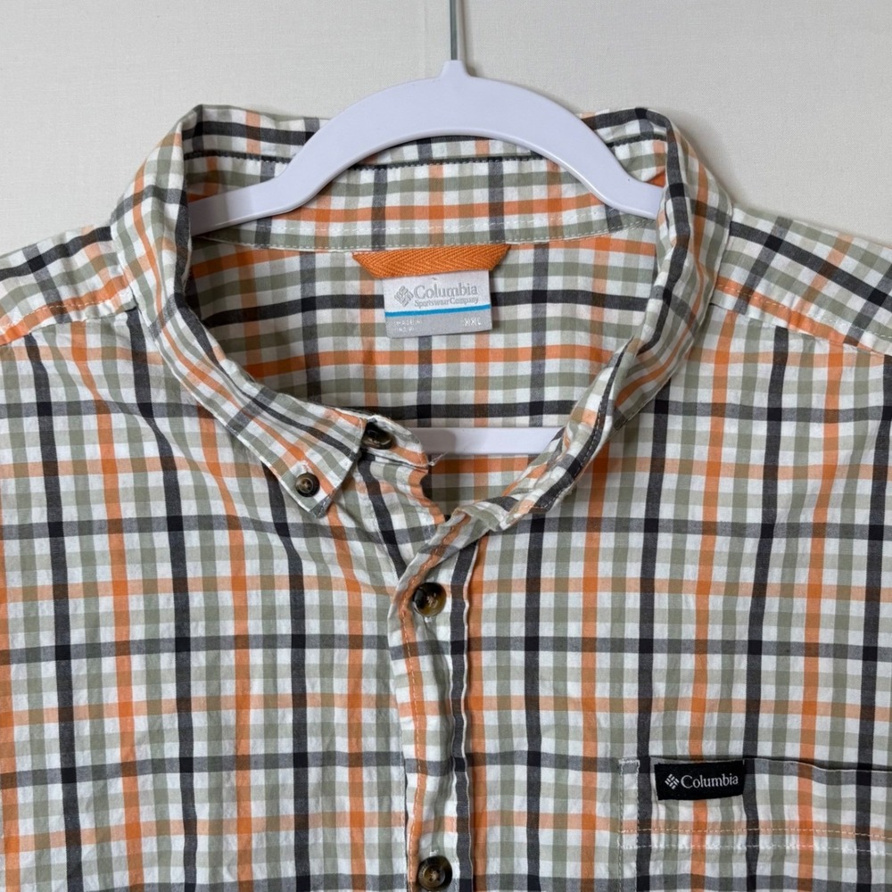 Columbia Rapid Rivers Plaid Button Down Shirt XXL Gorpcore Earth Tone AM7968